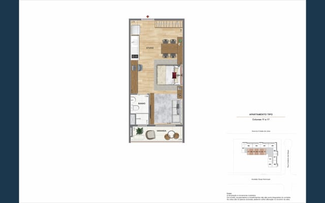 Planta ilustrativa 10 do Baía Residencial, no Porto Maravilha