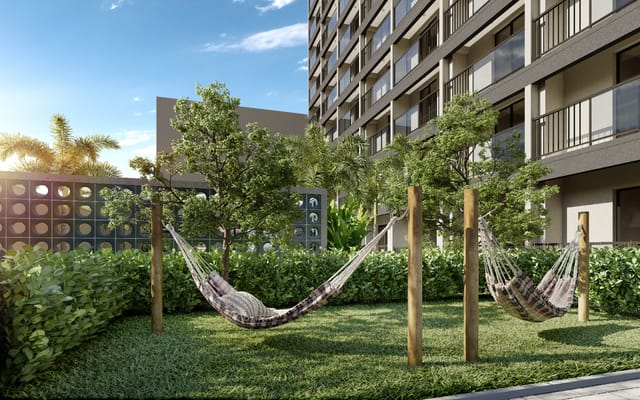 Bosque com redes do Ciata Residencial, no Porto Maravilha