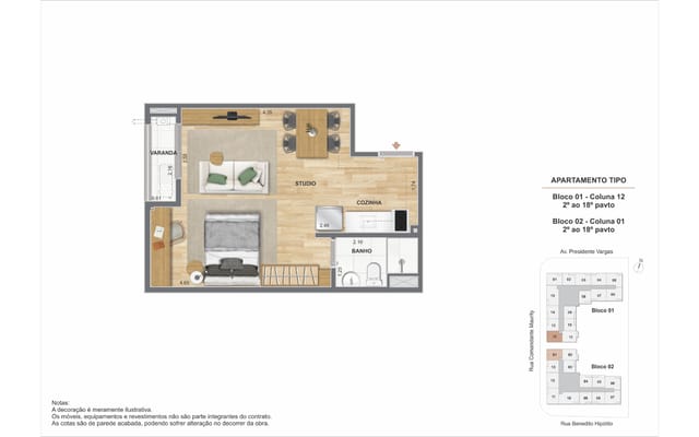 Illustrative floor plan 7 at Saudosa Praça XI, Centro