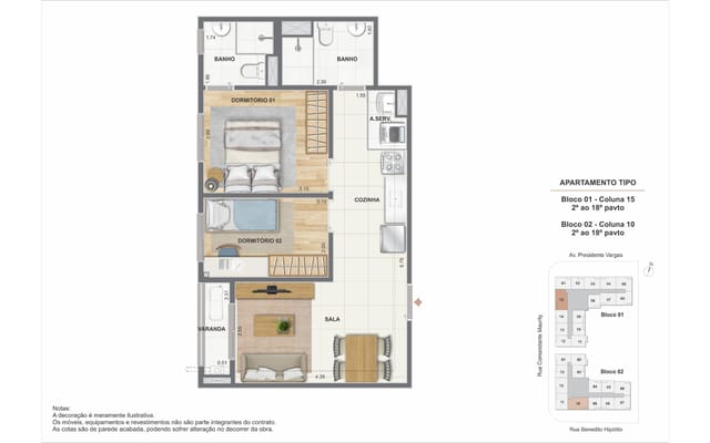 Illustrative floor plan 1 at Saudosa Praça XI, Centro