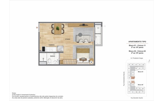 Illustrative floor plan 3 at Saudosa Praça XI, Centro