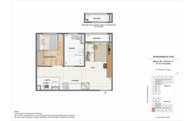 Illustrative floor plan 6 at Saudosa Praça XI, Centro