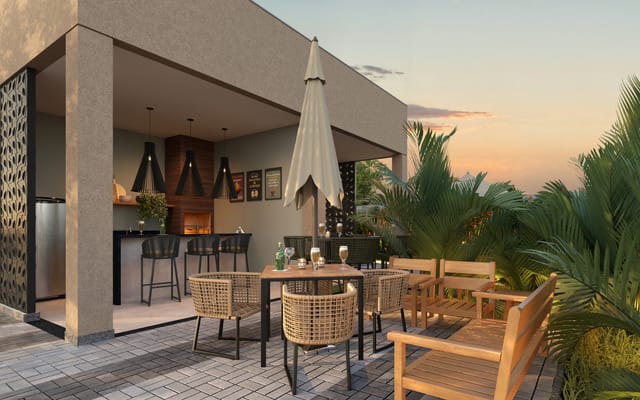 Lounge ao ar livre no fim da tarde do Nova Norte Ginga, em Irajá