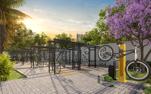 Bicicletero al atardecer del Nova Norte — Raízes, en Irajá