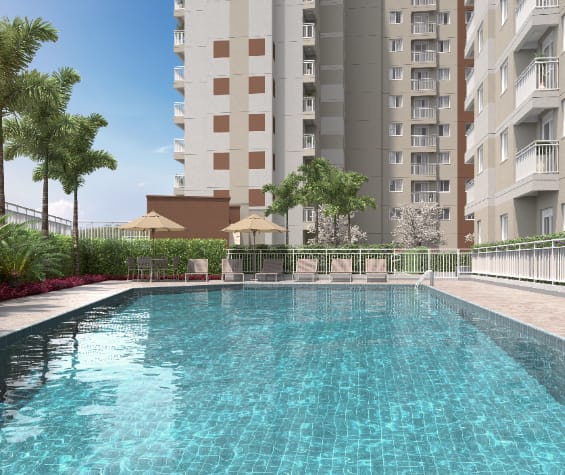 Piscina do condomínio do Nova Norte — Raízes, em Irajá
