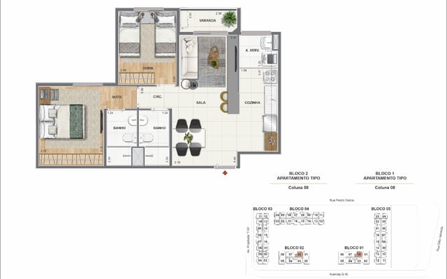 Planta ilustrativa 4 do Orla Recreio — Reserva, no Recreio