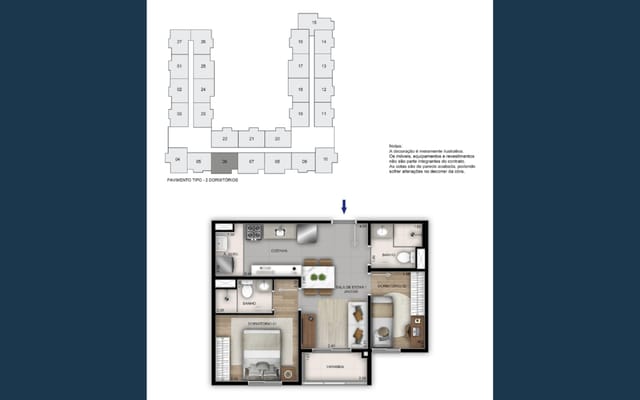 Planta ilustrativa 2 do Porto Maravilha Residencial, no Porto Maravilha