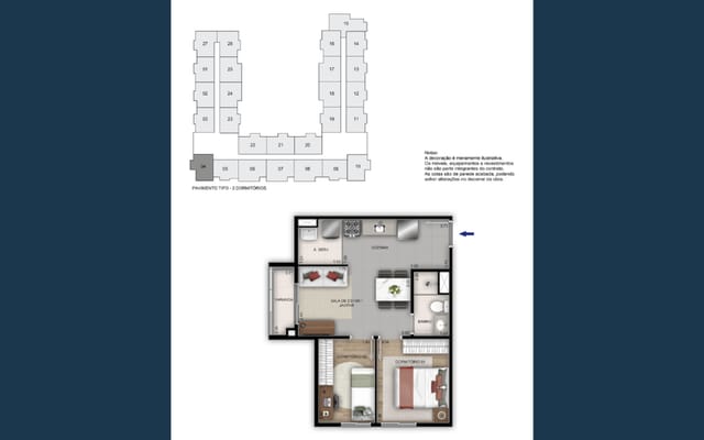 Planta ilustrativa 3 do Porto Maravilha Residencial, no Porto Maravilha
