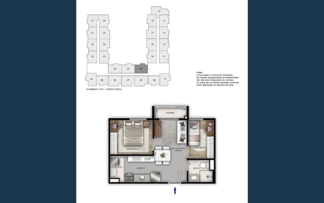 Planta ilustrativa 5 do Porto Maravilha Residencial, no Porto Maravilha