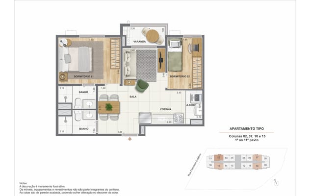 Planta ilustrativa 4 do Residencial Cartola II, em São Cristóvão