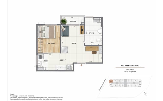 Planta ilustrativa 3 do Residencial Cartola II, em São Cristóvão