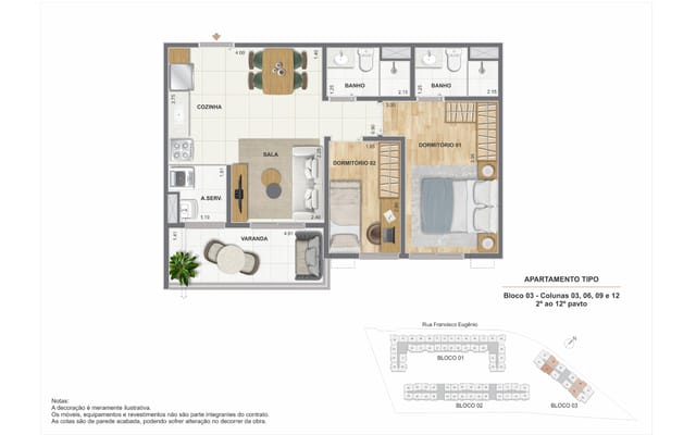 Planta ilustrativa 7 do Residencial Cartola, em São Cristóvão