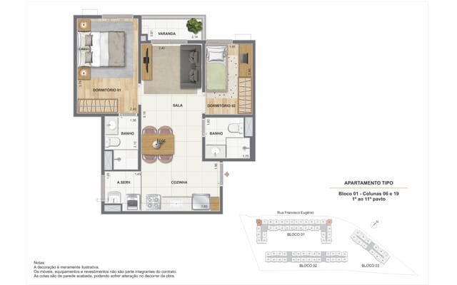 Planta ilustrativa 1 do Residencial Cartola, em São Cristóvão