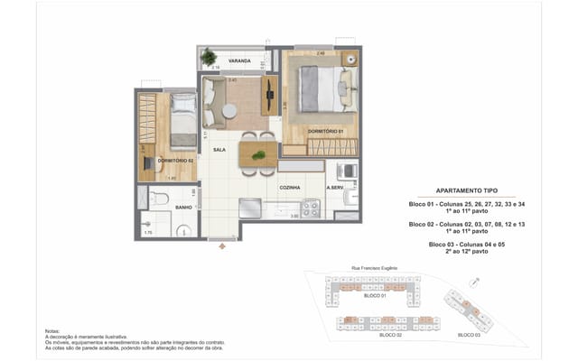 Planta ilustrativa 4 do Residencial Cartola, em São Cristóvão