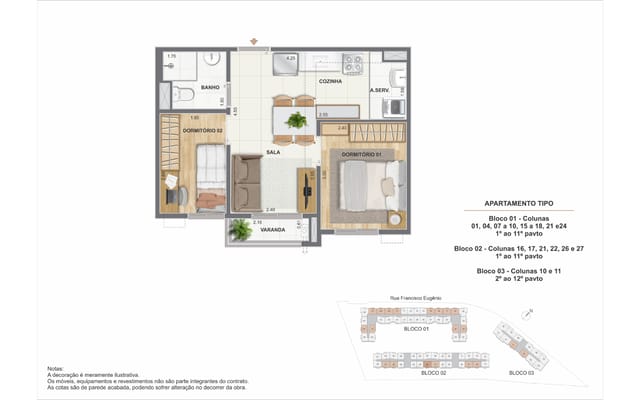 Planta ilustrativa 5 do Residencial Cartola, em São Cristóvão