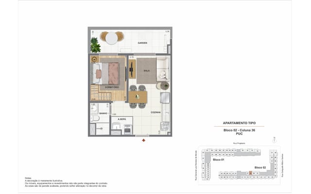 Planta ilustrativa 7 do Residencial Pixinguinha — Carinhoso, no Santo Cristo